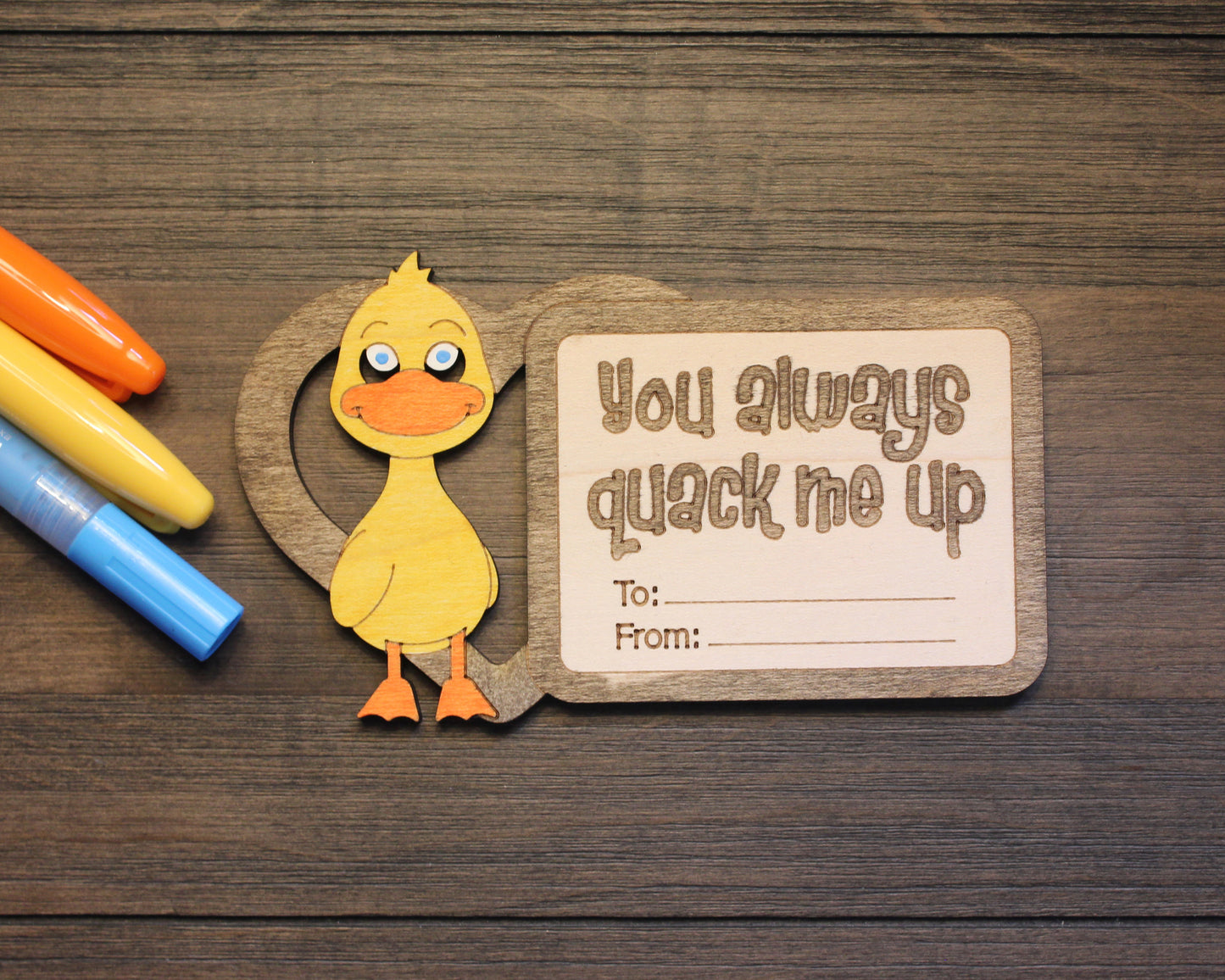 Valentines Day Cards, Color Your Own Farm Animals, Set of 5 Wooden Valentines