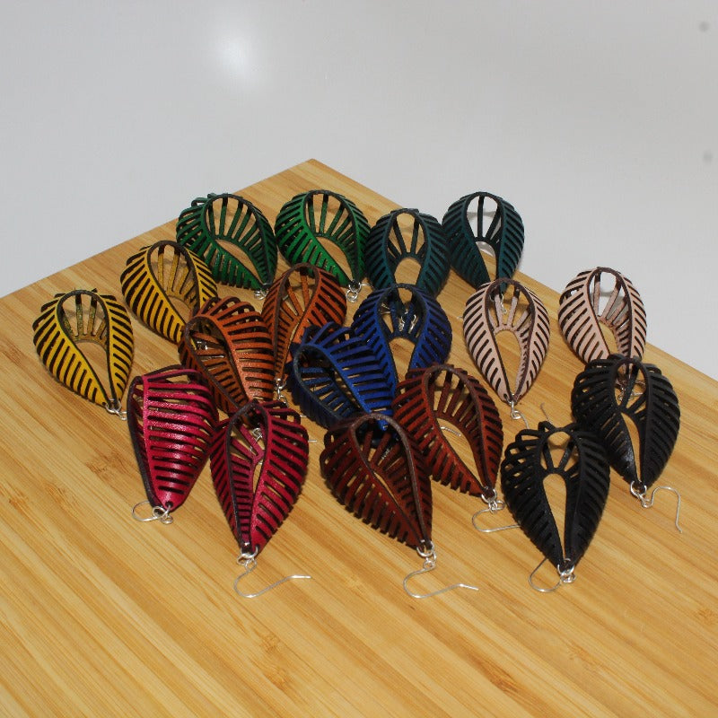 Shiner Genuine Leather Dangle Earrings