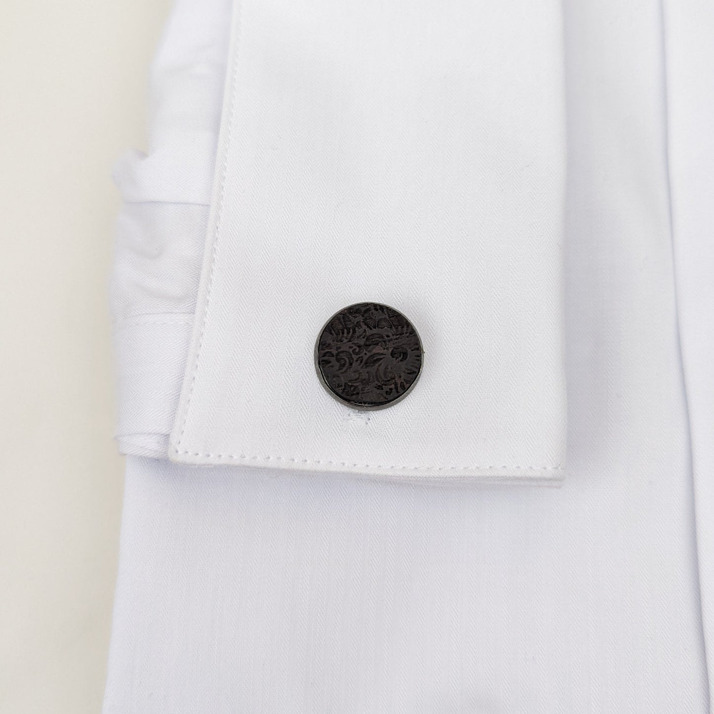 Wenge Floral Cufflinks