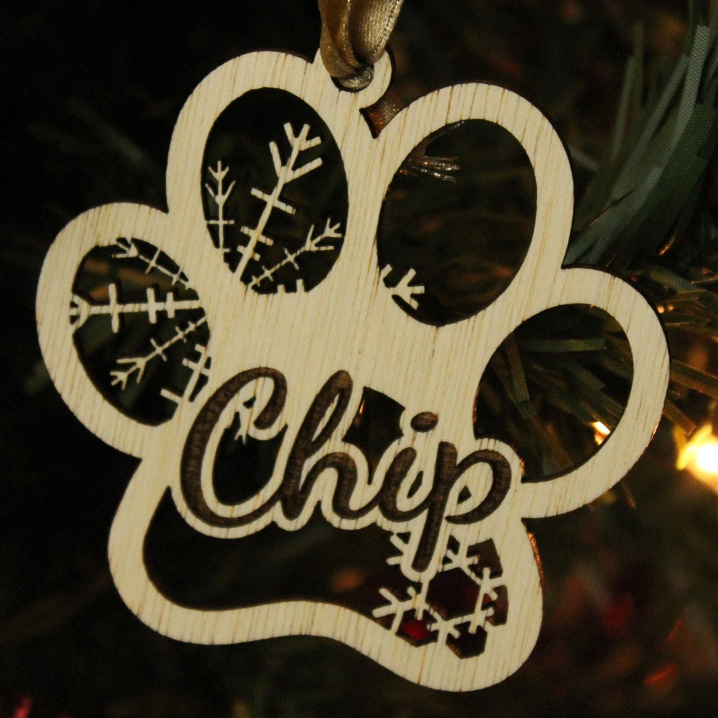 Chip's dog paw ornament