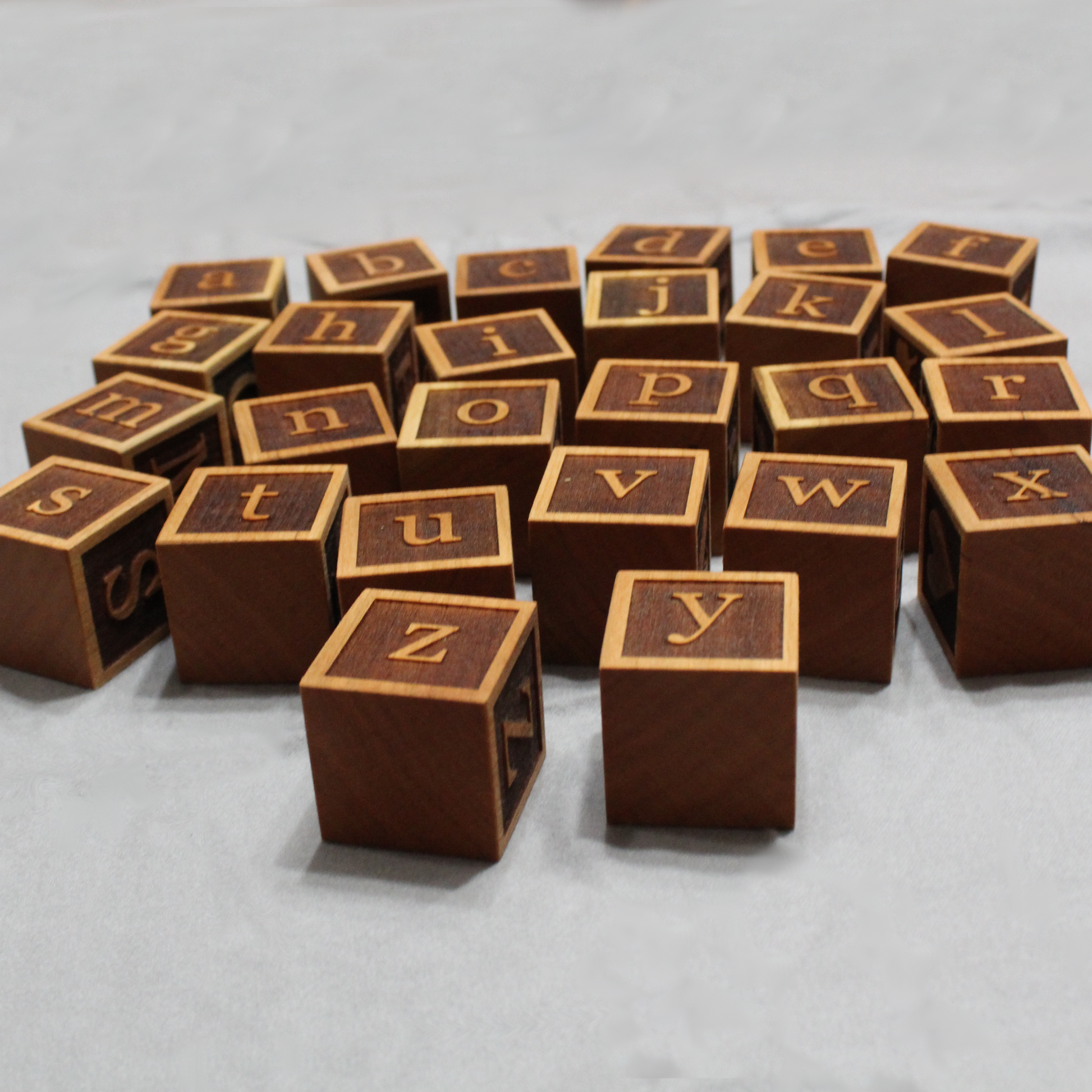 Cherry wooden alphabet blocks